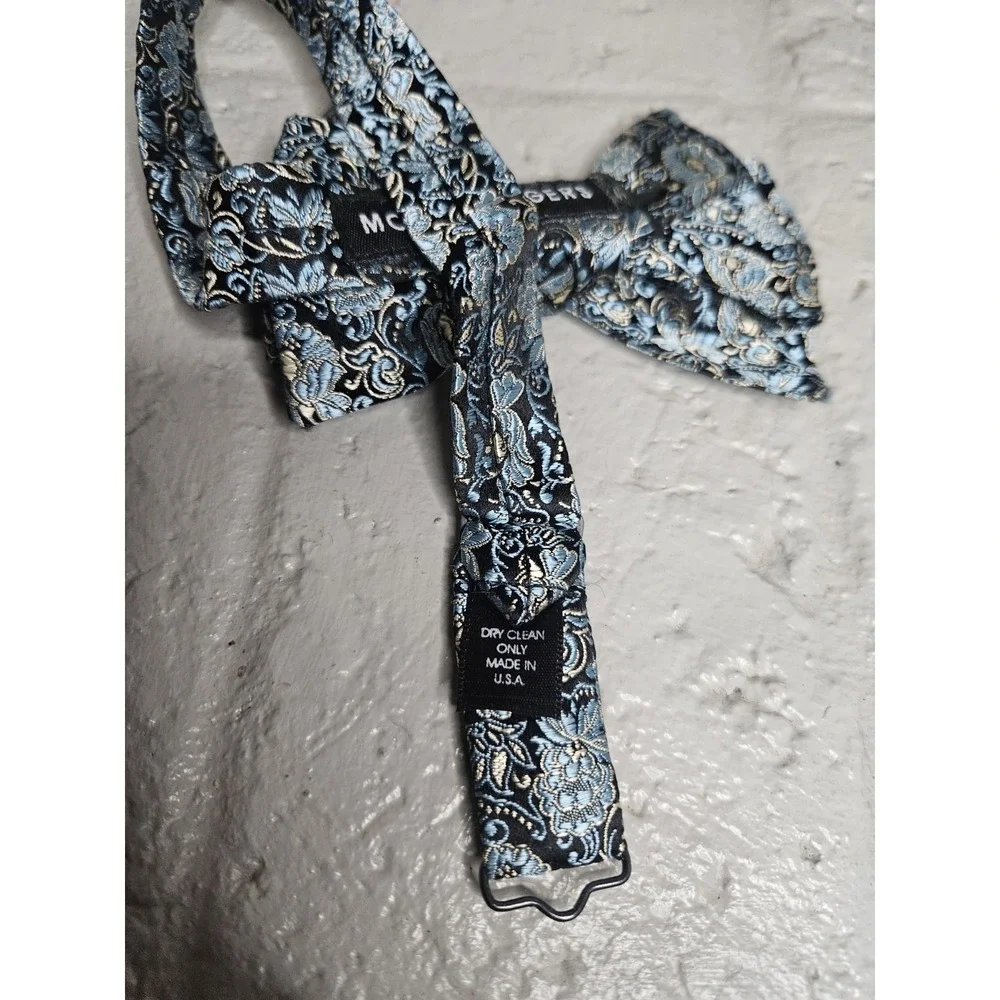 Molly Rodgers Men's Blue Paisley‎ Bow Tie Adjustable